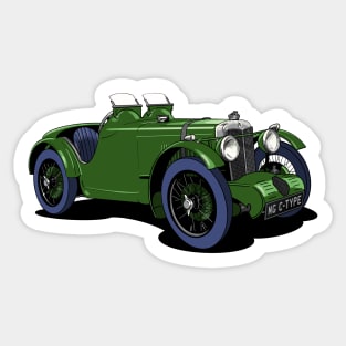 MG C-type vintage racing car Sticker